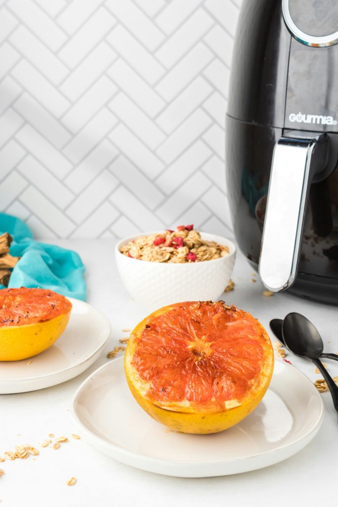 Air fryer and food.